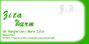 zita wurm business card